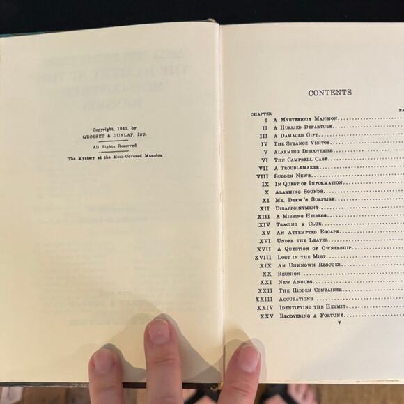 VTG 1941 Nancy Drew #18 Mystery at the Moss-Covered Mansion Book - Picture 4 of 5